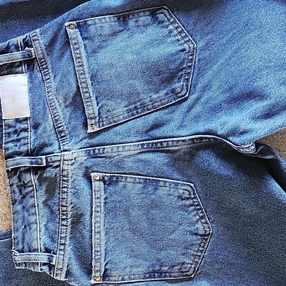 Zara High Waist Frayed Hem Jeans Size 24 - Picture 7 of 12